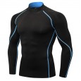 Men's high collar fitness long-sleeved PRO sports running long-sleeved T-shirt autumn and winter elastic quick-drying stand-up collar sweater 1058