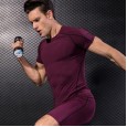 Men's PRO tight short-sleeved fitness sports running training clothes elastic quick-drying clothes short-sleeved T-shirt clothes 1053