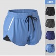 Ladies Tennis Running Shorts Fitness Sports Night Running Reflective Strip Quick-drying Fake Two-piece Yoga Pants 92402