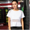 Ladies mesh yarn stitching yoga clothing loose casual running fitness clothes quick-drying breathable sports blouse