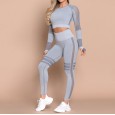 New seamless yoga clothes suit women's autumn and winter new knitted hip elastic fitness sports yoga clothes