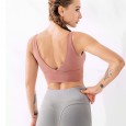 Summer new yoga sports bra sexy V-shaped beauty back shockproof belt chest pad without steel ring fitness underwear vest