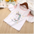 Girls' skirts summer new off-the-shoulder flared sleeve tops mesh skirt two-piece suit