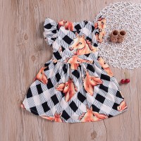 Children's skirt summer new product children's cartoon printed Mafei sleeve dress