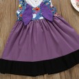 Summer new children's sleeveless purple bow dress