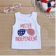 Boys Summer New Letter Print Sleeveless Top Striped Shorts Two-Piece Independence Day Suit