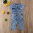 Spring and summer new products of children's one-piece suit denim jumpsuit