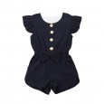 Children's clothing new summer baby boy flying sleeve shorts single-breasted bow jumpsuit