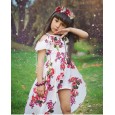 Summer new baby children's skirt word collar sling swallowtail floral skirt