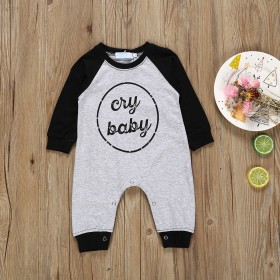 Autumn new baby long-sleeved jumpsuit newborn stitching romper romper