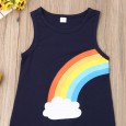 Summer new baby rainbow baby jumpsuit