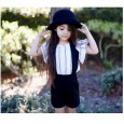 Girls New Summer Girls Sleeveless Striped Vest T-shirt Strap Shorts Girls Set
