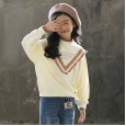 Girls' T-shirts, long sleeves, round necks, autumn / winter styles, fashionable children's sweaters, fungus tops, big kids