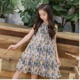 Girls' dresses, summer new children's chiffon skirts, big children's vests, A-line skirts, Mori family and children's clothing