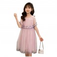 Girls' dresses, summer dresses, children's super fairy, elegant net skirts, big children's princess dresses