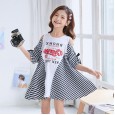 Children's clothing, girls' dresses, summer clothes, new children's style, big children's dresses, off-the-shoulder fashionable girls, princess dresses