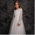 Children's clothing girl long-sleeved princess dress in the big boy performance piano flower girl mesh gown dress