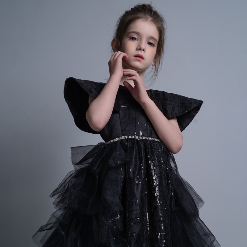 Children's clothing, bright silk princess dress, girl dress, middle school children's banquet, piano performance dress, dress