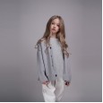 Children's clothing knitted cardigan spring clothes new children's knitted jacket boys and girls gray wild sweater