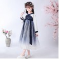 Children's Hanfu jacket skirt girls costume super fairy Chinese style clothing spring and summer new gradient dress