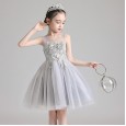 Children's clothing women's summer new children's dresses in the big children's mesh gauze skirt dress to host the performance