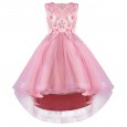 Children's clothing summer new girl dress summer round neck children's flower embroidered mesh vest skirt