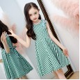 Children's summer new girl plaid vest skirt female baby princess dress