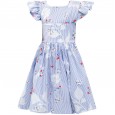 Girls princess skirt new children's clothing children's striped short-sleeved skirt children's dress