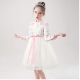 Chinese style princess skirt Hanfu skirt retro girl embroidery middle and big children dress net yarn show dress