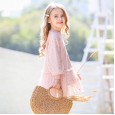 Spring new children's dress gauze princess dress lantern sleeve star moon girl sweater dress