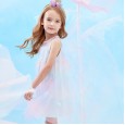 Summer new girl puffy princess skirt children's clothing gradient color sequined mesh sleeveless dress