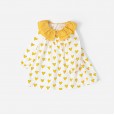 Spring new children's skirt children's clothing spring and autumn double-layer doll lapel love printing girl dress