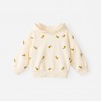 Spring new children's clothing children's pullover jacket fruit full printed edge hooded spring and autumn girls sweater