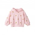 Spring new children's clothing children's pullover jacket fruit full printed edge hooded spring and autumn girls sweater