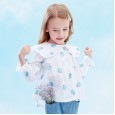 Spring new children's clothing fruit shirt doll big lapel trumpet sleeve girl shirt