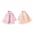 Spring new long-sleeved children's skirt children's clothing fairy sequined mesh girl sweater sweater