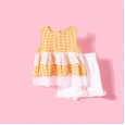 Summer new three-layer skirt grid children's skirts children's clothing retro temperament small shirt