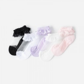 Summer new 3-8 year old girl princess thin section candy color cool thin transparent crystal children's socks 1 pair