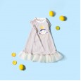 Summer new puffy princess skirt children's clothing cartoon print striped girl dress