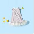Summer new puffy princess skirt children's clothing cartoon print striped girl dress