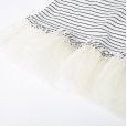 Summer new puffy princess skirt children's clothing cartoon print striped girl dress
