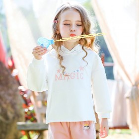 Spring new children's clothing sports and leisure printing long-sleeved T-shirt tops spring and autumn children's hooded sweater