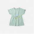 Summer new short-sleeved girls dress children's clothing lace cuffs waist waist color tassel T-shirt skirt