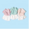 Summer new children's suit children's clothing plaid short-sleeved skirt pants girls suit