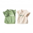 Spring new children's clothing children's vest fresh letter printing girls lace pullover vest