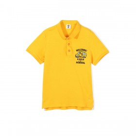 Little yellow duck summer middle-aged children's classic casual boys short-sleeved boys boys knitted lapel short T