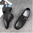 Autumn and winter new top layer cowhide work shoes women lace up professional stewardess OL work shoes leather single shoes women tide