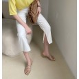 Sexy square head thick medium-heeled slippers female summer wear Roman thin belt holiday OL beach open-toe sandals
