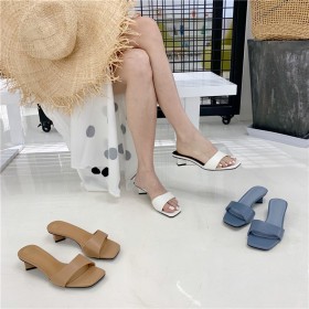 Thick with the word sandals open toe wear sandals and slippers simple half drag female tide