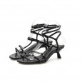 Summer new style Roman thin stone pattern cat heel OL dress female sandals